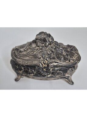 Antique Art Nouveau jewelry casket Floral Design